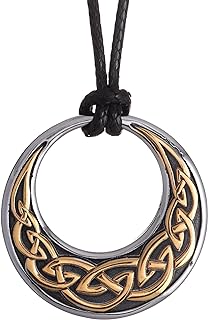 Celtic Trinity Knot Pendant Necklace in Stainless Steel with Lobster Clasp and Box Chain - Unisex Celtic Jewelry