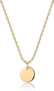 PAVOI 14K Gold Plated Necklace for Women l Oval, Bar, Disc, Dog Tag Pendants