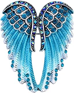 YACQ Angel Wing Brooch with Pin Clasp for Women, Vintage Scarf, Shawl, Hat and Bag Accessory with Shifting AB Crystal Detail