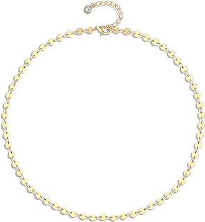 Fettero Cute Choker Necklace Cute Lip Tiny Coin Chain Necklace Delicate Fashion Gold Dainty Simple Chokers Necklace for Women Girls