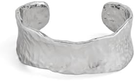 COLORFUL BLING Minimalist Hammered Irregular Gold Cuff Bracelets for Women Open Wide Chunky Cuff Statement Wrap Bangle Bracelet