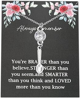 Spoon Theory Pendant Necklace with Lobster Clasp & Cable Chain - Stainless Steel Spoonie Gifts for Chronic Illness Supporters - Symbolic Self-Care Awareness Jewelry