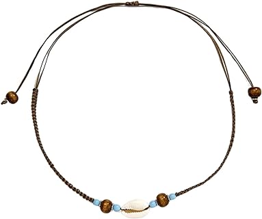Verdusa Women's Beaded Sheall Chain Necklace Drawstring Choker Necklace