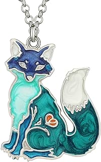 Enamel Alloy Cute Fox Necklace for Women Girls Pendant Charms Fashion Jewelry Gifts