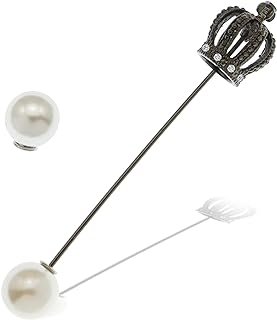 RechicGu Royal Queen Crown Tiara Cross Faux Pearl Lapel Stick Pin Tie Hat Scarf Badge Brooch