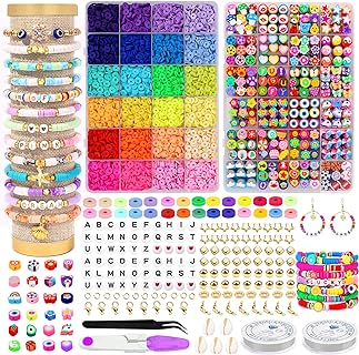 JOICEE Polymer Clay Bead Bracelet Kit in Eco-Friendly Plastic, Featuring Fruit and Flower Charms for Women and Girls, Versatile Craft Kit for DIY Jewelry Making