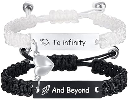 Men's Personalized Stainless Steel ID Bracelet with Braided Rope Chain for Couples - Handmade Love Connection Design