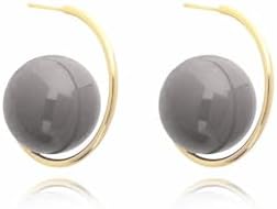 Half Hoop Pearl Earrings for Women Girls Vintage Pearl Jacket Earrings Aesthetic Pearl Planet Earrings Large Crystal Hoop Earrings Minimalist Hypoallergenic Jewelry Gifts