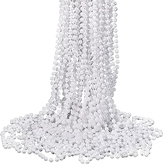 36 Pack Long Pearl Necklace Fake Pearl Necklace Bulk Costume Jewelry for Women 1920s White Faux Pearl Beaded Strand Layered Necklace Accessories for Christmas Wedding Bridal Shower Tea Birthday Decor