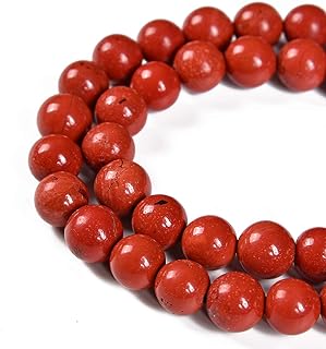 Genuine Natural Red Jasper Loose Beads - 45pcs, 8mm Spacer Stones for Jewelry Making on 15.5" Strand, with Unique and Distinct Quality by Nancybeads