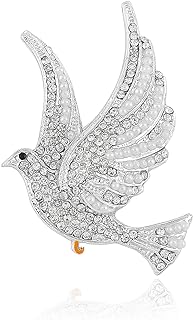 Divine Nine Depot Sparkling Faux Pearl and Rhinestone Dove Brooch