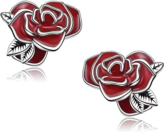 CHIC & ARTSY Flower Stud Earrings 925 Sterling Silver Flower Stud Earrings Dainty Flower Stud Earrings for Women Fashion Hypoallergenic Mothers Day Earrings Jewelry