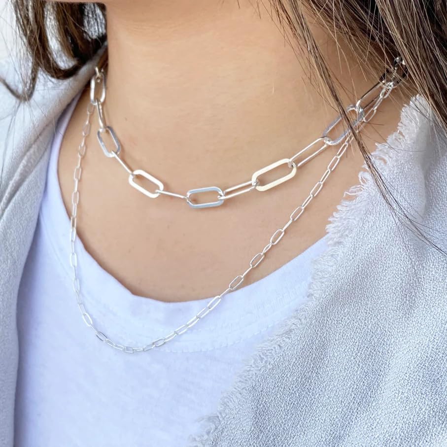 Waitsoul 925 Sterling Silver Rope Chain Lobster Clasp 2.5mm Silver Chain for Men Women Silver Necklace Chain 16-30 Inches