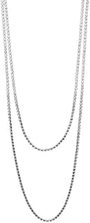 Stunning Crystal Tennis Chain Necklace for Women, Spring Ring Clasp, Endless Strand Design by Rosemarie Collections - Extra Long 60 Inches