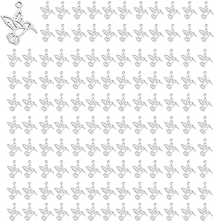 Ximimark 80 pcs Cute Hollow Hummingbird Pendant Animal Charms For DIY Earrings Necklace Bracelet Handcraft Jewelry Accessories Small Business Supplies 19x17mm