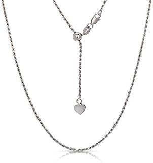 JewelryWeb 925 Sterling Silver Italian 24-inch Rhodium-plated Adjustable Chain Necklace