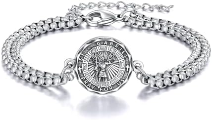 Navajo Cuff Bracelet with Sterling Silver Box Chain and Lobster Claw Clasp for Men and Women - YFN Patron Saint Design