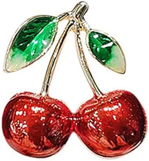 Red Cherry Brooch Pin Small Enamel Fruit Corsage Lapel Brooches Pins for Women Girls Clothing Acccessories Cute Jewelry Gifts Birthday