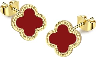 Silver Clover Stud Earrings for Mothers Day | Hypoallergenic Pearl-studded Push Back Design | Symbolizing Health, Wealth, Love and Happiness