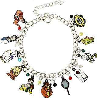 FJCPHAHA Beauty Beast Charm Bracelet TV Movies Show Princess Bracelet Gifts for Girl Woman Men