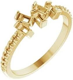 14k Yellow Gold Scattered Diamond Engagement Ring, 0.33 Carat, Comfortable Size 7 for Women, Classic Elegance Design