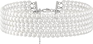 Sacina Boho 1920s Imitation Pearl Choker Necklace, Pearl Choker Necklaces for Women, Bridal Necklace, Costume Jewelry, Christmas Jewelry Gift for Women