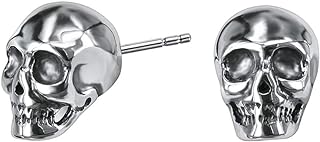 18G Punk Stainless Steel Spider Stud Earrings with CZ Crystals and Push Back Design for Women and Girls