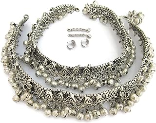 IndiaStop Anklet Bracelet Pair Vintage Style Womens Fashion Feet Jewelry Boho Beach Wedding Barefoot Sandals Jingle Sound
