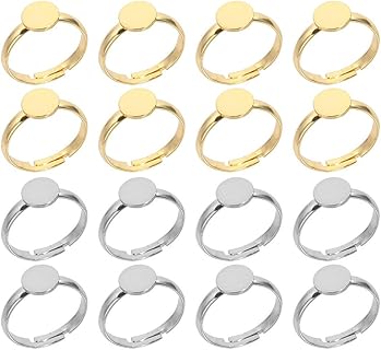 PLABBDPL Bague Réglable en Acier Inoxydable, Moderne et Unique, Taille Ajustable, Idéale pour Bijoux Personnalisés et Artisanat. Convient aux Créateurs de Bijoux et Amateurs de DIY