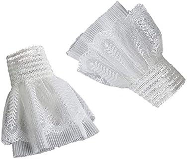 Lace and Mesh Cuff Bracelet with Adjustable Polyester Clasp for Women - Vintage Design for Costumes and Themed Parties