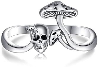 Sterling Silver Celtic Mushroom Skull Ring for Women, Size 7, Hypoallergenic Viking-Inspired Jewelry, Knot Design - Ideal Gift