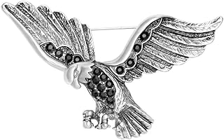 Vintage Pin Clasp Soaring Eagle Brooch in Silver & Zinc Alloy for Jewelry Enthusiasts - Unique Design