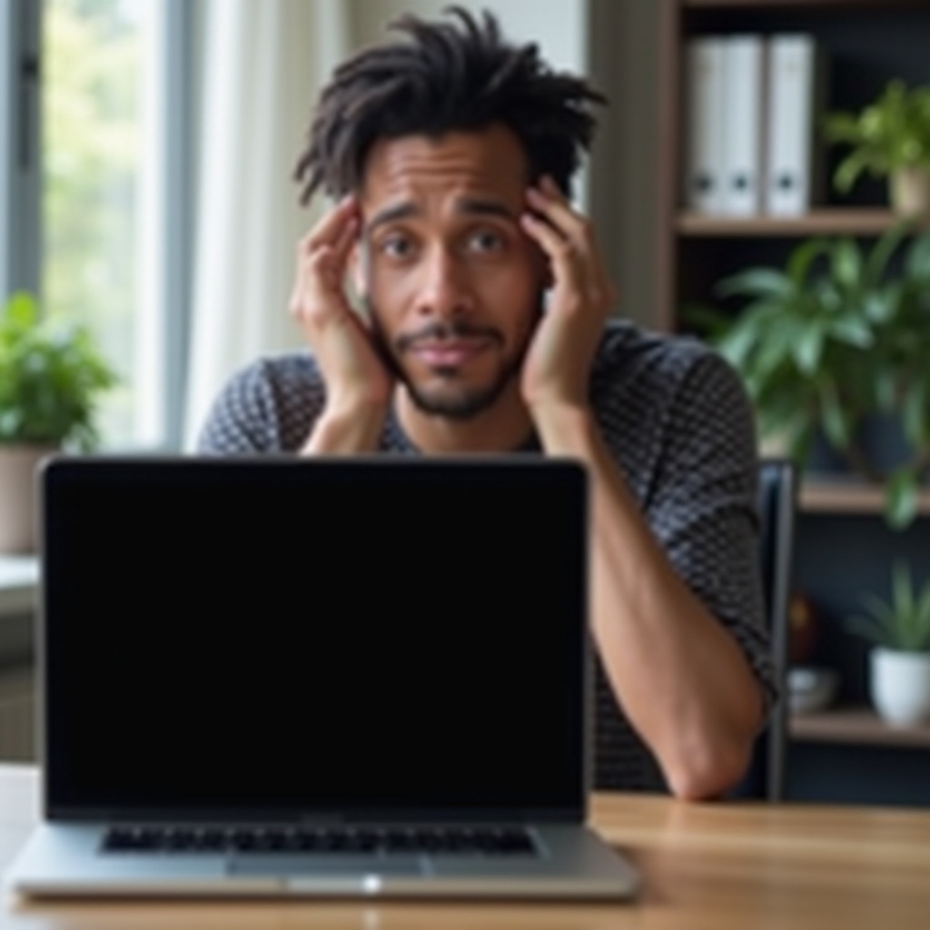 schwarzer bildschirm am laptop