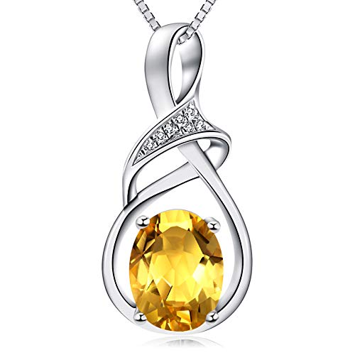 Valentine's Day Gifts Fine Jewelry Natural Gemstone Swiss Blue Topaz Amethyst Citrine Peridot Opal Sterling Silver Pendant Necklace Gifts for Women