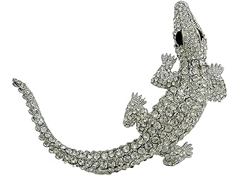 TTjewelry 4.53" Fashion Huge Crocodile Austrian Crystal Brooch Pin Alligator Pendant