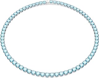Swarovski Matrix Tennis Crystal Necklace with Cubic Zirconia & Rhodium-Brass Spring Ring Clasp