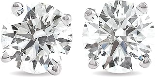 14k Gold 1/2-2 Ct TDW Diamond Round Brilliant Cut Studs Women's Earrings Lab Grown With Screw Backs (GH/VS2-SI1)