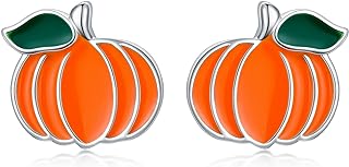 Pytali Little Pumpkin Earrings for Women Sterling Silver Thanksgiving Gift for Girls Pumpkin Stud Earring Hypoallergenic