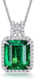 Emerald Cut Pendant Necklace with Box Chain in Sterling Silver and Gold Plating for Trendy Women - Colorful Life Collection