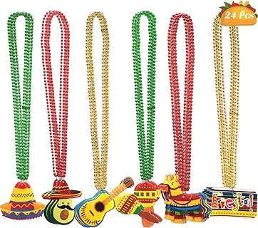 Cinco De Mayo Beaded Necklaces Buk, Mexican Fiesta Beads Necklaces For Cinco De Mayo Bachelorette Party Decorations