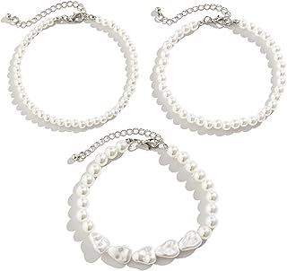 Lobster Claw Pearl Anklet with Bead Chain for Women, Baroque Design - Kasmena 3pcs Layered Anklets Set with Imitation Pearls, Ideal Footwear Gift