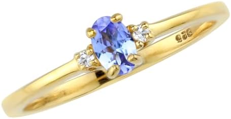 Silvershake Ultra Petite Gemstone White Gold Plated or Yellow Gold Plated 925 Sterling Silver Minimalist Stackable Promise Ring Jewelry for Women or Teens