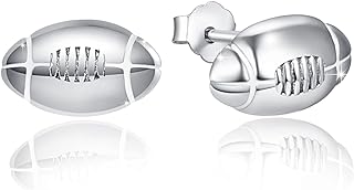 Football Earrings Tiny Football Studs 925 Sterling Silver Sports Earrings for Women Teen Girls Hypoallergenic Football Stud Earrings Dainty Small Sports Jewelry Gifts for Player Fan