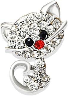 Cute Cat Collar Brooch Pin for Women Girls Rhinestone Cubic Zirconia Kitten Animal Pet Lapel Pin Dress Hat Coat Backpack Badge Accessories Brooches Pins Dainty Jewelry Gifts Christmas