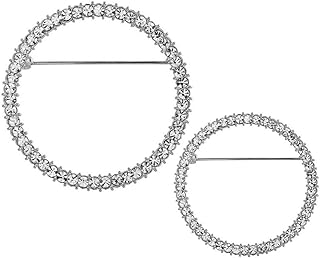 Joyci 2Piece Round Brooch Fully-Jewelled Cardigan Shawl Pins Fashion Sweater Scarves Lapel Pin European Type Breastpin