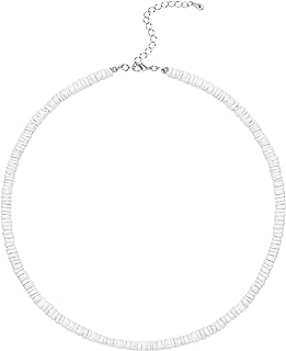 Wowshow Unisex Puka Shell Necklace - Adjustable 14" Smooth Shell Chip Choker with Sturdy Lobster Clasp and Durable Copper Cable Chain