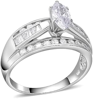 Shop LC 925 Sterling Silver Engagement Rings Cubic Zirconia Ring CZ Promise Rings Band for Women Birthday Gifts for Women 3-4.5 ctw