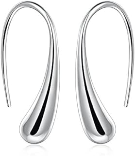 Fashion Classic Sterling Silver Thread Drop Earrings Teardrop Back Chunky Dangle