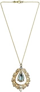 Secret for Longevity Gold Tone Art Deco Antique Vintage Retro Art Nouveau Victorian Flapper Gatsby Style Rhinestone 18" inch Chain Pendant Necklace