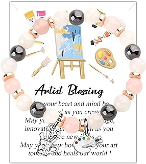 Artist Palette Brooch Bracelet with Bead Chain and Lobster Claw Clasp - Perfect Gift for Art Students and Future Artists - Alloy WSNANG Design